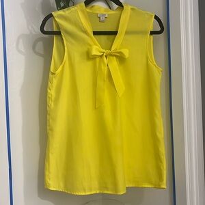 Yellow Tie neck bow top